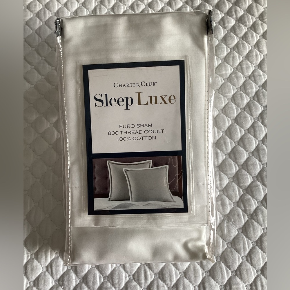 Charter Club Sleep Luxe Euro Sham 800 Thread Count New